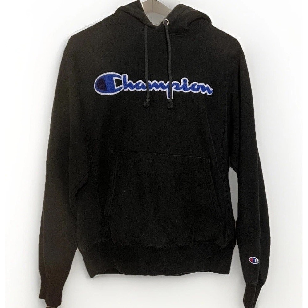 Champion Men's Unisex Navy Blue Hoodie Sweatshirt Size Small S